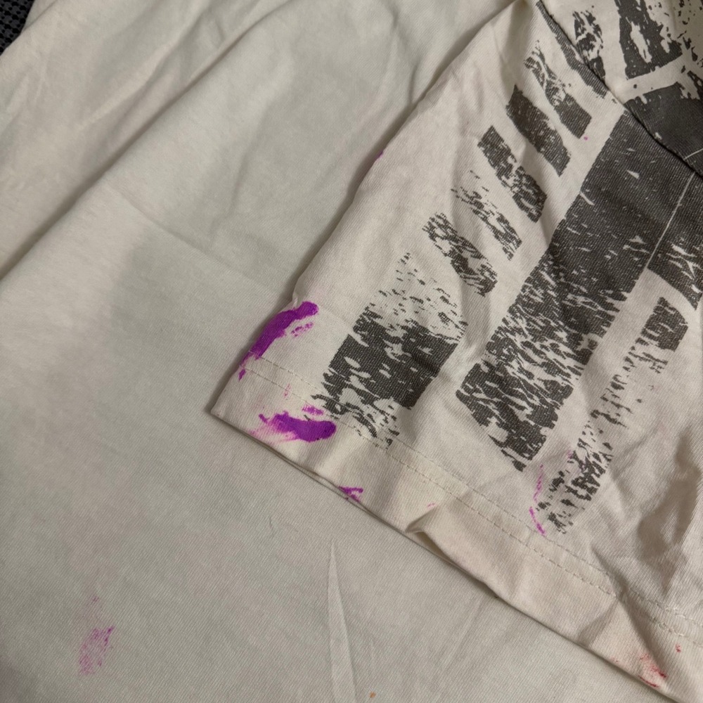 PacSun Eternity Racing Graphic T-Shirt Mens Small Cream Distressed Streetwear - Picture 8 of 10